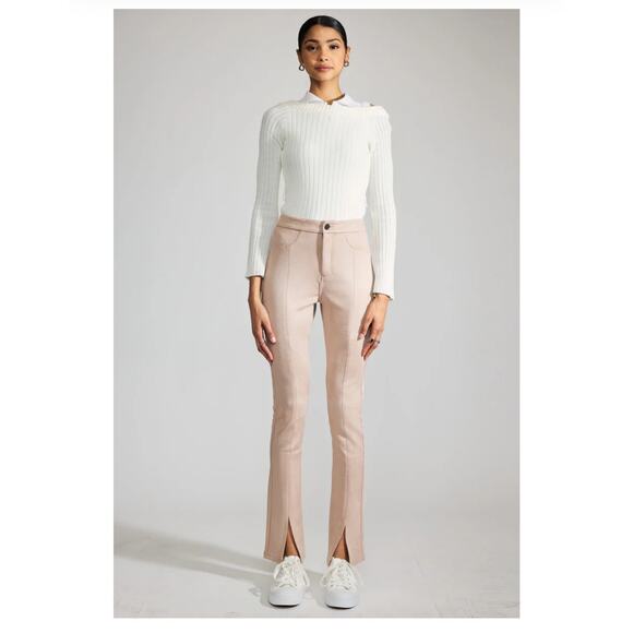 KanCan Premiere Peach High Rise Slit Hem Skinny Pants NWT - Picture 1 of 8